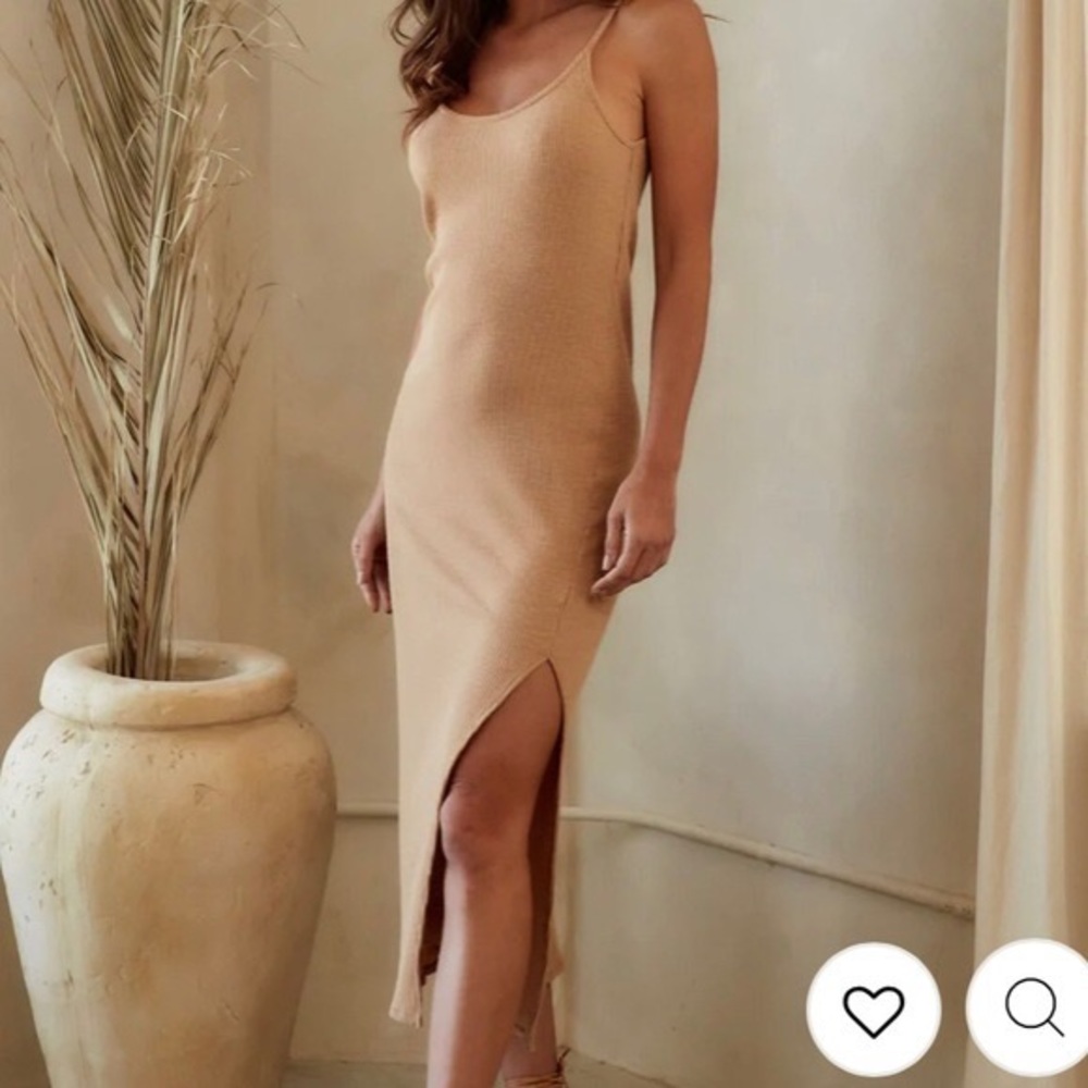 Gemma tan midi dress from 12th tribe